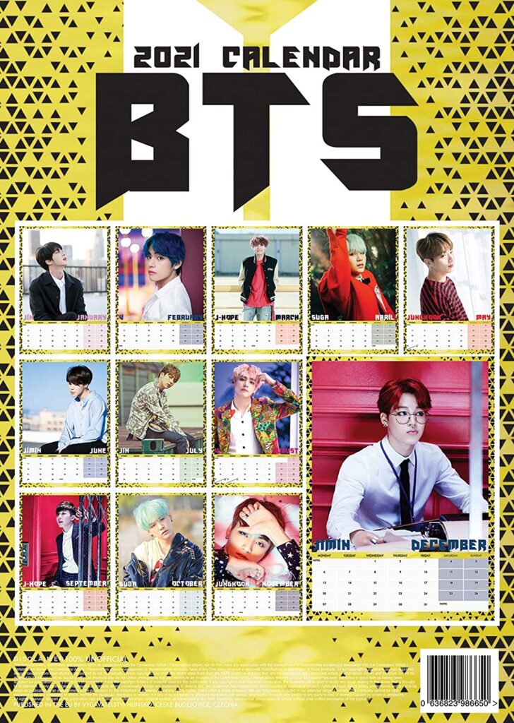 BTS 2021 Unofficial Calendar Kpop.ro Shop